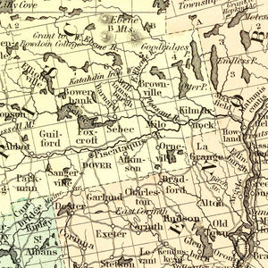 Vintage Map of Maine 1855