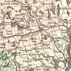 Vintage Map of Maine 1875