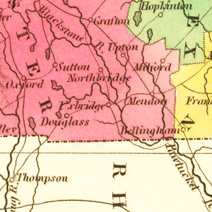 Vintage Map of Massachusetts 1826