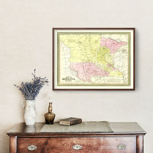 Vintage Map of Minnesota 1855