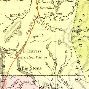 Vintage Map of Minnesota 1855
