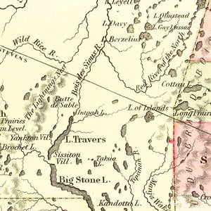 Vintage Map of Minnesota 1855