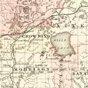 Vintage Map of Minnesota 1873