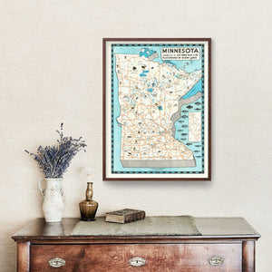 Vintage Pictorial Map of Minnesota 1935