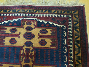 3' X 4' Vintage Handmade Balouchi Balouch Tribal Wool Rug Nice