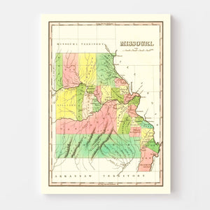 Vintage Map of Missouri 1824