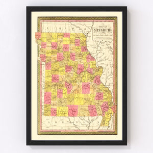 Vintage Map of Missouri 1847