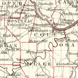 Vintage Map of Missouri 1855
