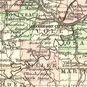 Vintage Map of Missouri 1875