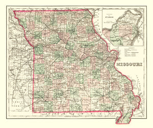 Vintage Map of Missouri 1875