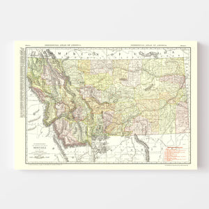 Vintage Map of Montana 1915