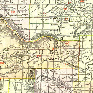 Vintage Map of Montana 1915