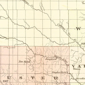 Vintage Map of Nebraska 1867