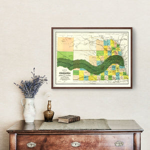 Vintage Union Pacific Railroad Land Grant Map of Nebraska 1884