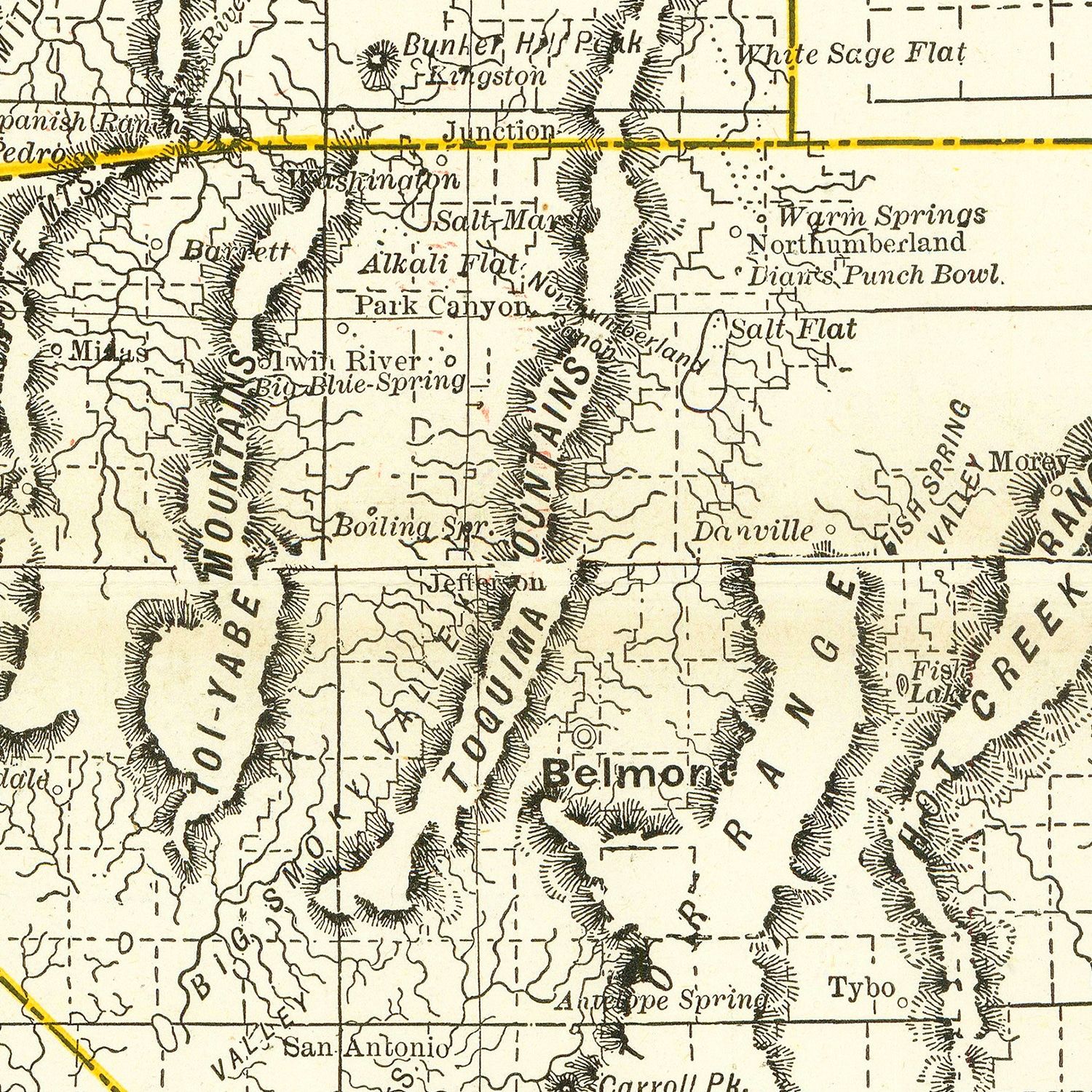 Vintage Railroad Map of Nebraska 1884