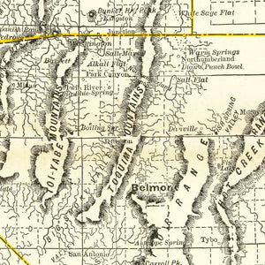 Vintage Railroad Map of Nebraska 1884