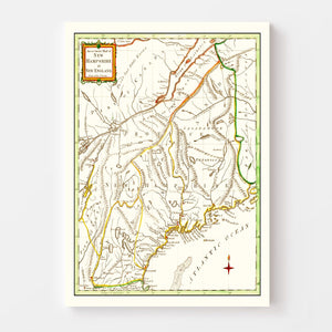 Vintage Map of New Hampshire 1781
