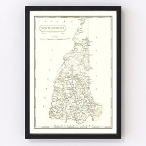 Vintage Map of New Hampshire 1804