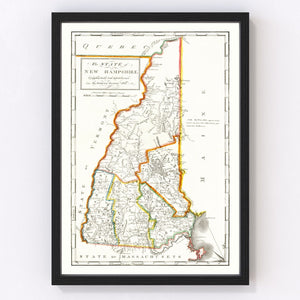 Vintage Map of New Hampshire 1814