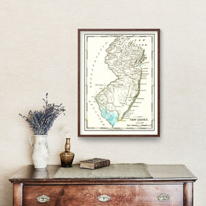 Vintage Map of New Jersey 1814