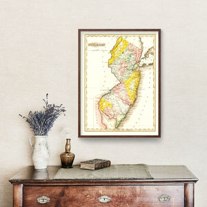 Vintage Map of New Jersey 1823