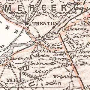Vintage Map of New Jersey 1846