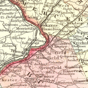 Vintage Map of New Jersey 1855