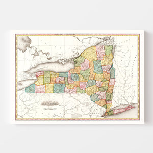 Vintage Map of New York 1819
