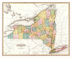 Vintage Map of New York 1819