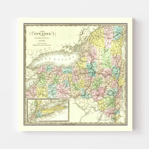 Vintage Map of New York 1836