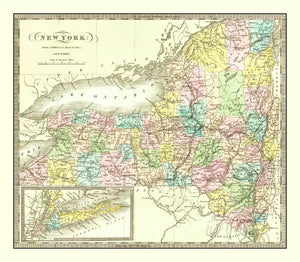 Vintage Map of New York 1836