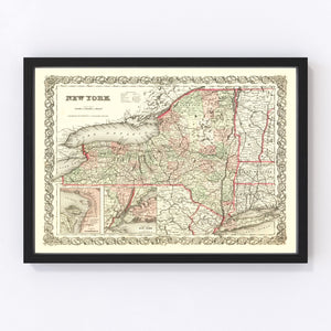 Vintage Map of New York 1855