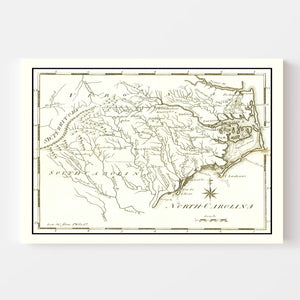 Vintage Map of North Carolina 1795