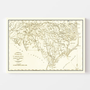 Vintage Map of North Carolina 1800