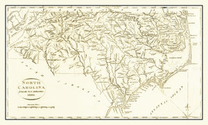 Vintage Map of North Carolina 1800