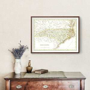 Vintage Map of North Carolina 1835