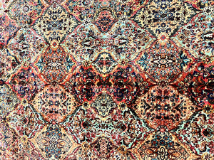 Karastan Rug 8.8 x 15, Multicolor Panel Kirman Rug #717, Large Wool Karastan Carpet, Vintage Multipanel Kirman, Original 700 Series