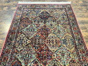 Karastan Multicolor Panel Kirman Rug #717, Wool Karastan Rug 5.9 x 9, Vintage Multipanel Kirman, Original Karastan Collection 700 Series