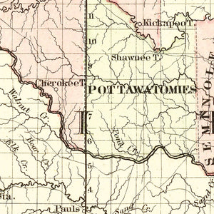 Vintage Indian Territory Map (Oklahoma) 1872