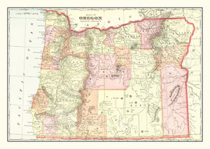 Vintage Map of Oregon 1909