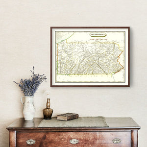 Vintage Map of Pennsylvania 1804