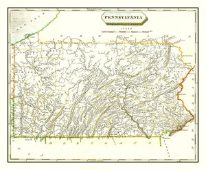 Vintage Map of Pennsylvania 1804