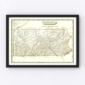 Vintage Map of Pennsylvania 1804