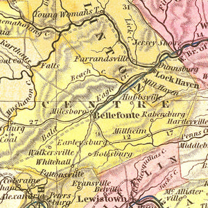 Vintage Map of Pennsylvania 1836