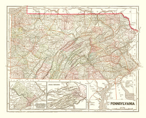 Vintage Map of Pennsylvania 1856