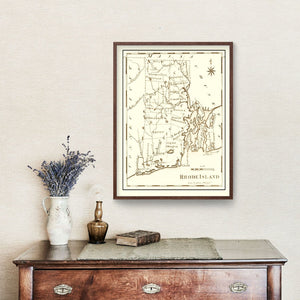 Vintage Map of Rhode Island 1795