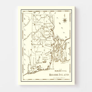 Vintage Map of Rhode Island 1795