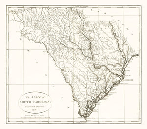 Vintage Map of South Carolina 1796