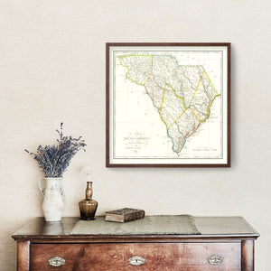 Vintage Map of South Carolina 1814