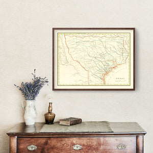 Vintage Map of Texas 1835
